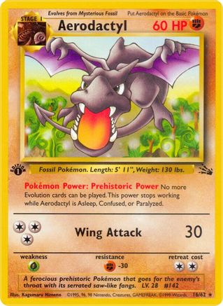 Aerodactyl (16) 16/62 - Fossil 1st Edition