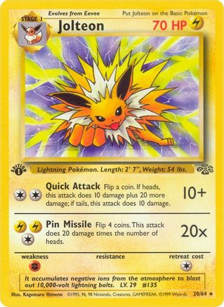 Jolteon (20) 20/64 - Jungle 1st Edition