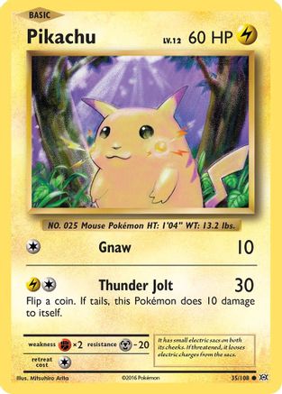 derpy pokemon card Pikachu 35/108