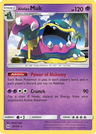 Alolan Muk 58/149 - SM Base Set Reverse Holofoil