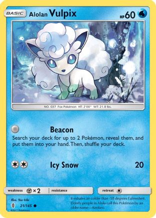 Alolan Vulpix 21/145 - SM Guardians Rising Reverse Holofoil