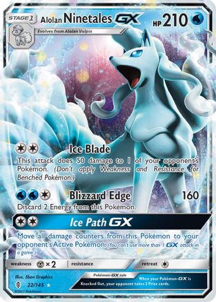 Alolan Ninetales GX 22/145 - SM Guardians Rising Holofoil