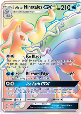 Alolan Ninetales GX (Secret) 150/145 - SM Guardians Rising Holofoil