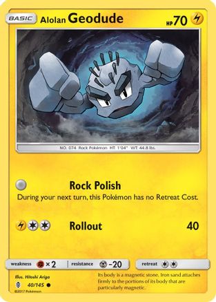 Alolan Geodude 40/145 - SM Guardians Rising Reverse Holofoil