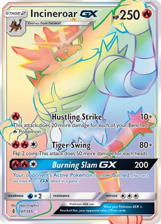 Incineroar GX (Secret) 147/145 - SM Guardians Rising Holofoil