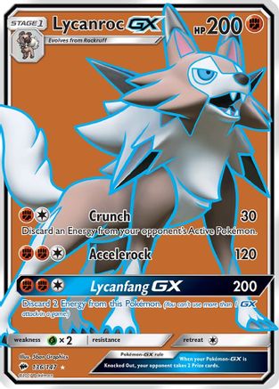Lycanroc GX (Full Art) 136/147 - SM  Burning Shadows Holofoil