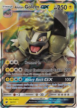 Alolan Golem GX 34/111 - SM Crimson Invasion Holofoil