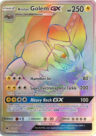 Alolan Golem GX (Secret) 113/111 - SM Crimson Invasion Holofoil