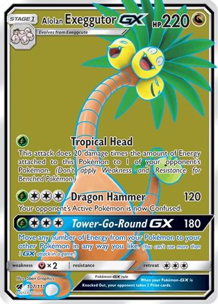 Alolan Exeggutor GX (Full Art) 107/111 - SM Crimson Invasion Holofoil