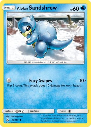 Alolan Sandshrew 28/156 - SM Ultra Prism Reverse Holofoil