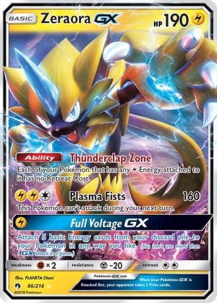 Zeraora GX 86/214 - SM Lost Thunder Holofoil