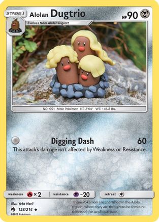 Alolan Dugtrio 123/214 - SM Lost Thunder Reverse Holofoil