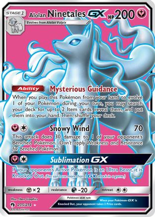 Alolan Ninetales GX (Full Art) 205/214 - SM Lost Thunder Holofoil