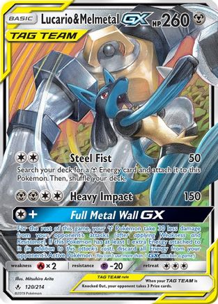 Lucario & Melmetal GX 120/214 - SM  Unbroken Bonds Holofoil