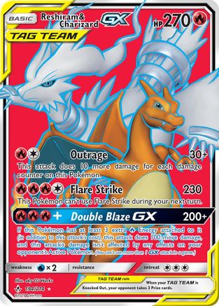 Reshiram & Charizard GX (Full Art) 194/214 - SM Unbroken Bonds Holofoil