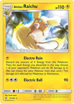 Alolan Raichu 57/236 - SM Unified Minds Reverse Holofoil