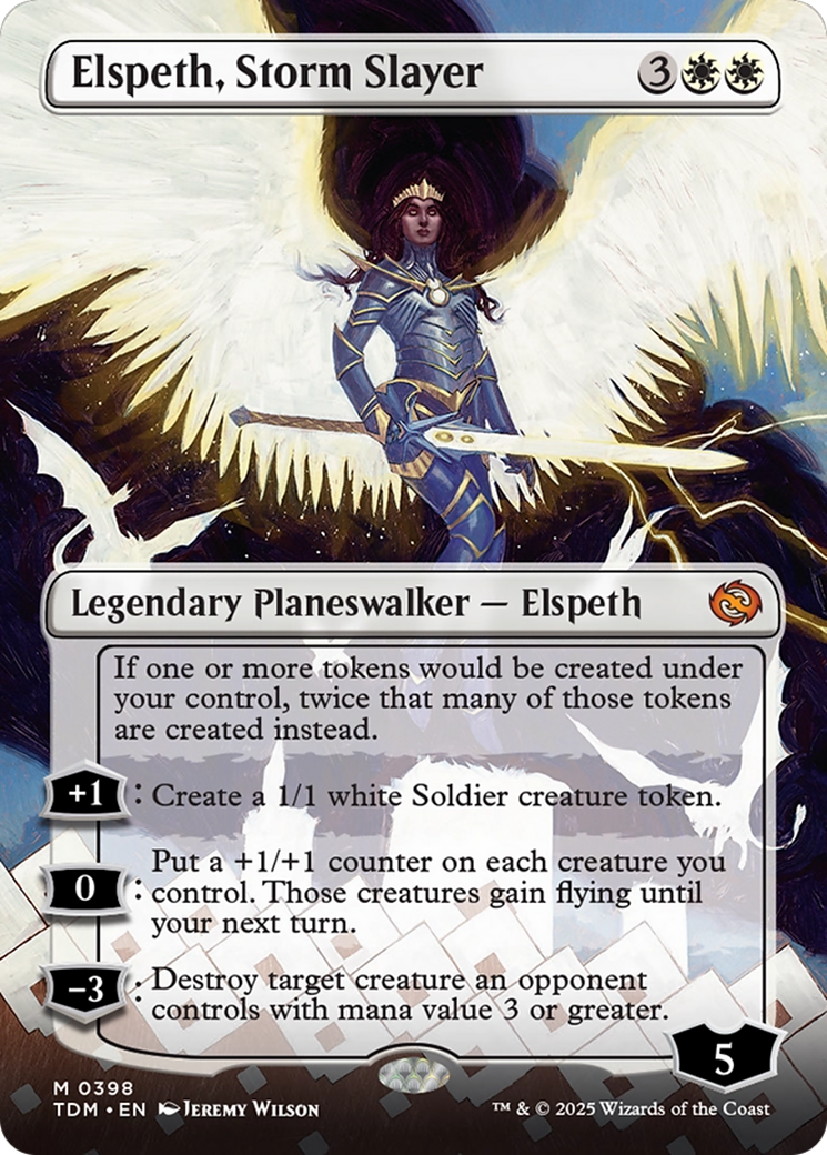 Elspeth, Storm Slayer (Borderless) (TDM-398) - Tarkir: Dragonstorm Foil