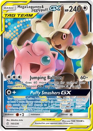 Mega Lopunny & Jigglypuff GX 165/236 - SM Cosmic Eclipse Holofoil
