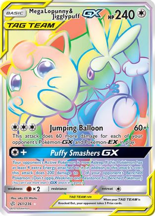 Mega Lopunny & Jigglypuff GX (Secret) 261/236 - SM Cosmic Eclipse Holofoil