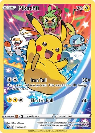Pikachu - SWSH020 SWSH020/307 - SWSH Sword & Shield Promo Cards Holofoil