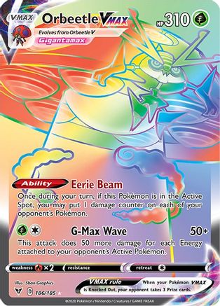 Orbeetle VMAX (Secret) 186/185 - SWSH04 Vivid Voltage Holofoil
