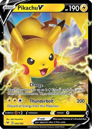 Pikachu V 43/185 - SWSH04 Vivid Voltage Holofoil