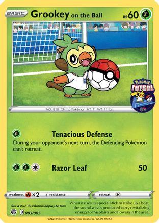 Grookey on the Ball - 003/005 (Pokemon Futsal) 3/5 - Miscellaneous Cards & Products