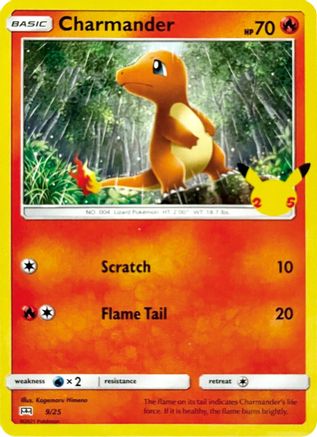 Charmander - 9/25 9/25 - McDonalds 25th Anniversary Promos Holofoil