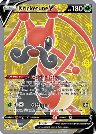 Kricketune V (Full Art) 142/163 - SWSH05 Battle Styles Holofoil