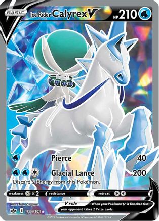 Ice Rider Calyrex V (Full Art) 163/198 - SWSH06 Chilling Reign Holofoil