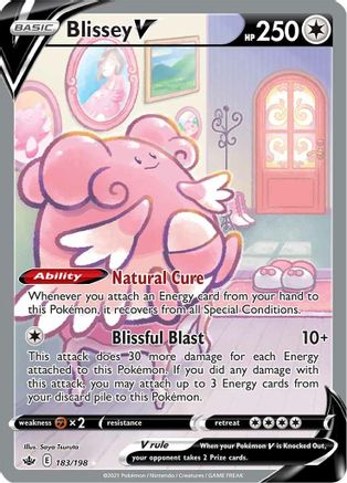 Blissey V (Alternate Full Art) 183/198 - SWSH06 Chilling Reign Holofoil