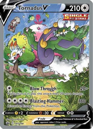 Tornadus V (Alternate Full Art) 185/198 - SWSH06 Chilling Reign Holofoil