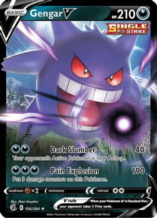 Gengar V 156/264 - SWSH08 Fusion Strike Holofoil