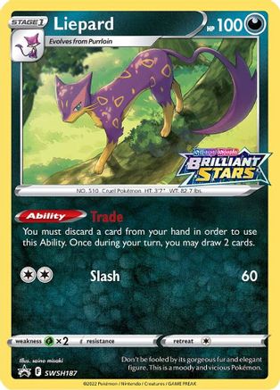 Liepard - SWSH187 SWSH187/307 - SWSH Sword & Shield Promo Cards Holofoil