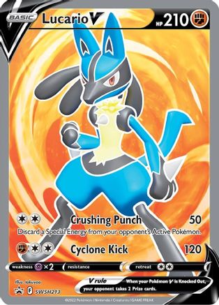 Lucario V - SWSH213 SWSH213/307 - SWSH Sword & Shield Promo Cards Holofoil