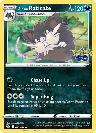 Alolan Raticate 42/78 - Pokemon GO Reverse Holofoil