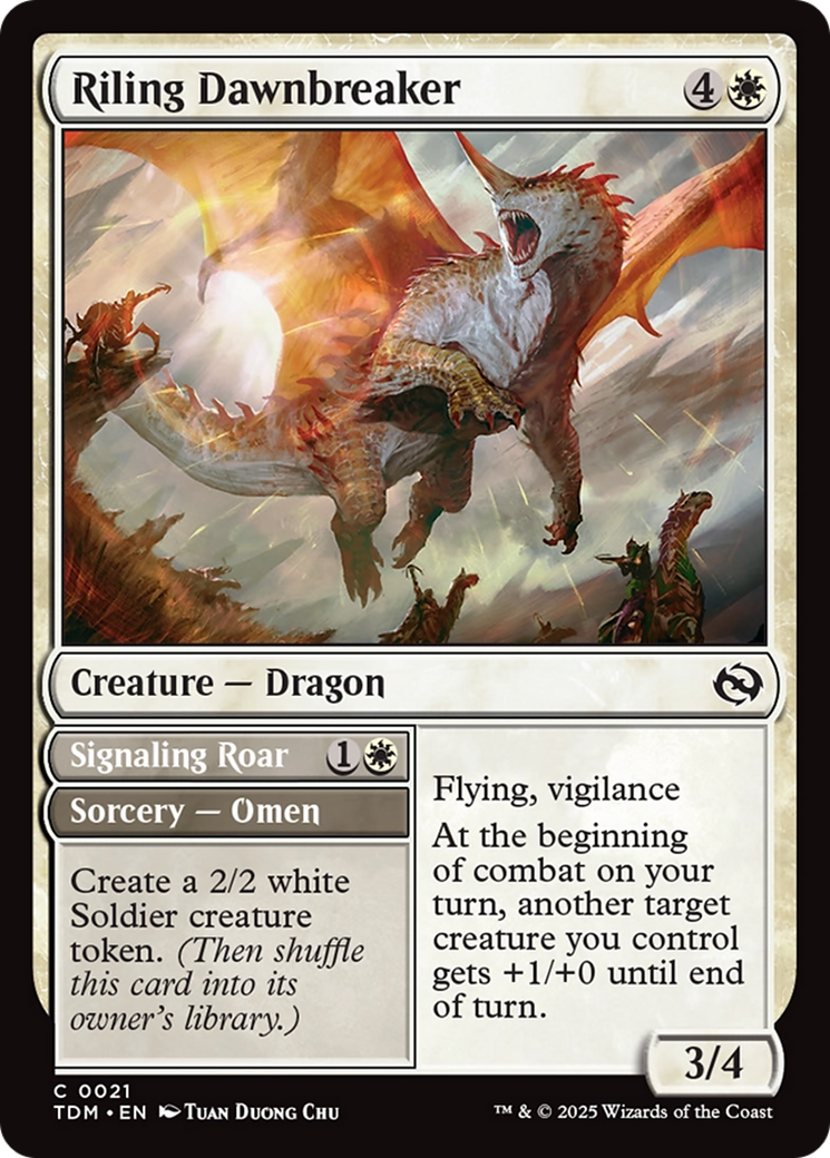 Riling Dawnbreaker // Signaling Roar (TDM-021) - Tarkir: Dragonstorm Foil