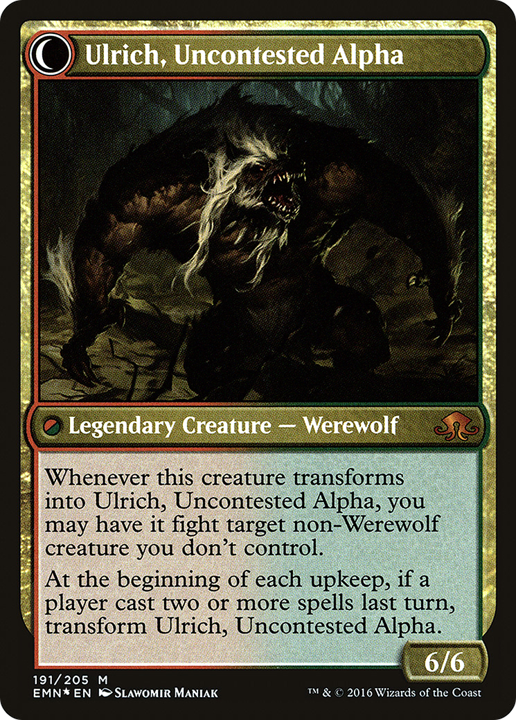 Ulrich of the Krallenhorde // Ulrich, Uncontested Alpha (PRE-191S) - Eldritch Moon Promos: (Double Faced Transform) Foil