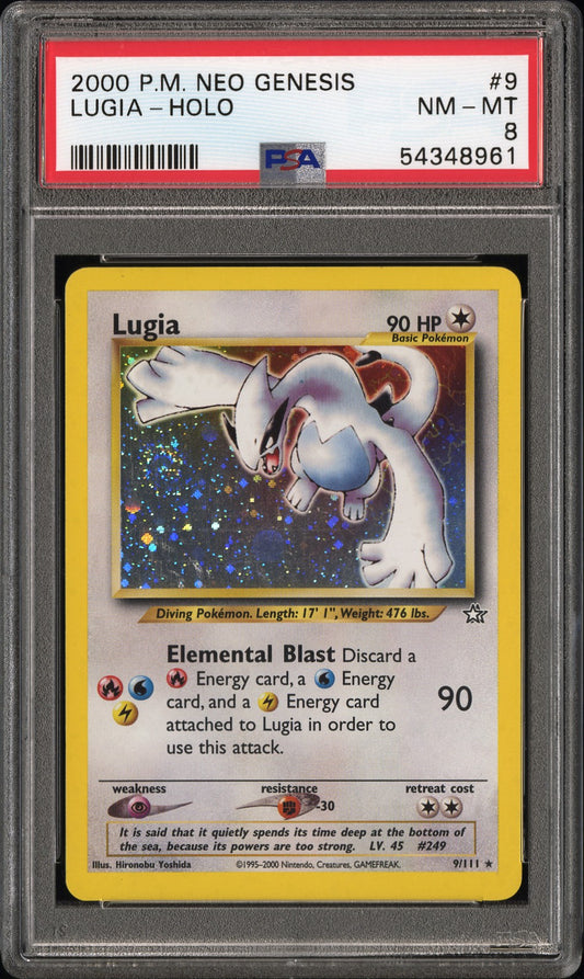 Lugia Holo Neo Genesis #9 Unlimited PSA 8