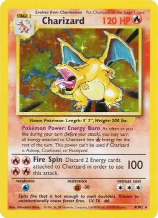 Charizard Holo Unlimited Shadowed