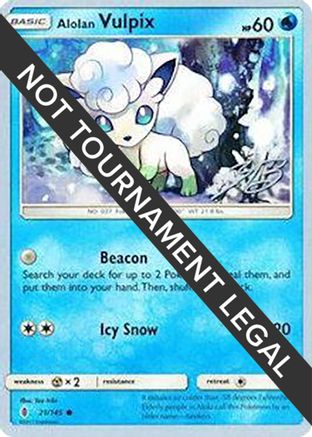 Alolan Vulpix - 2017 (Zachary Bokhari) 21 - World Championship Decks