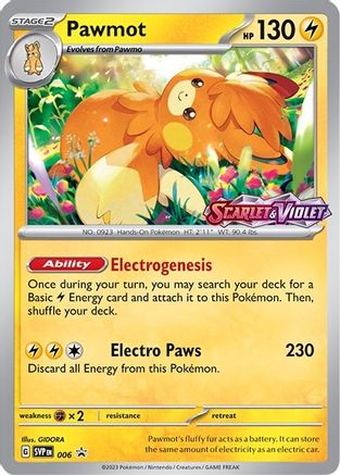 Pawmot - 006 (Prerelease) 6 - SV Scarlet & Violet Promo Cards Holofoil