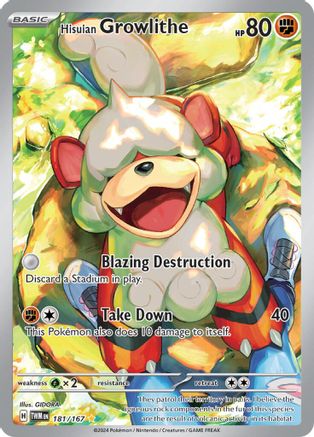 Hisuian Growlithe - 181/167 181 - SV06 Twilight Masquerade Holofoil