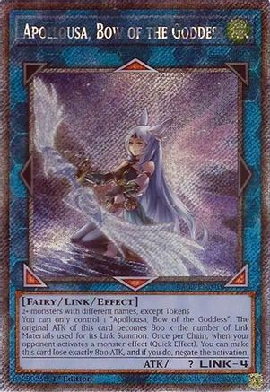 Apollousa, Bow of the Goddess (Alternate Art) (Platinum Secret Rare) (RA02-EN040) - 25th Anniversary Rarity Collection II 1st Edition