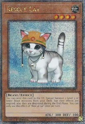 Rescue Cat (Quarter Century Secret Rare) (RA02-EN001) - 25th Anniversary Rarity Collection II 1st Edition