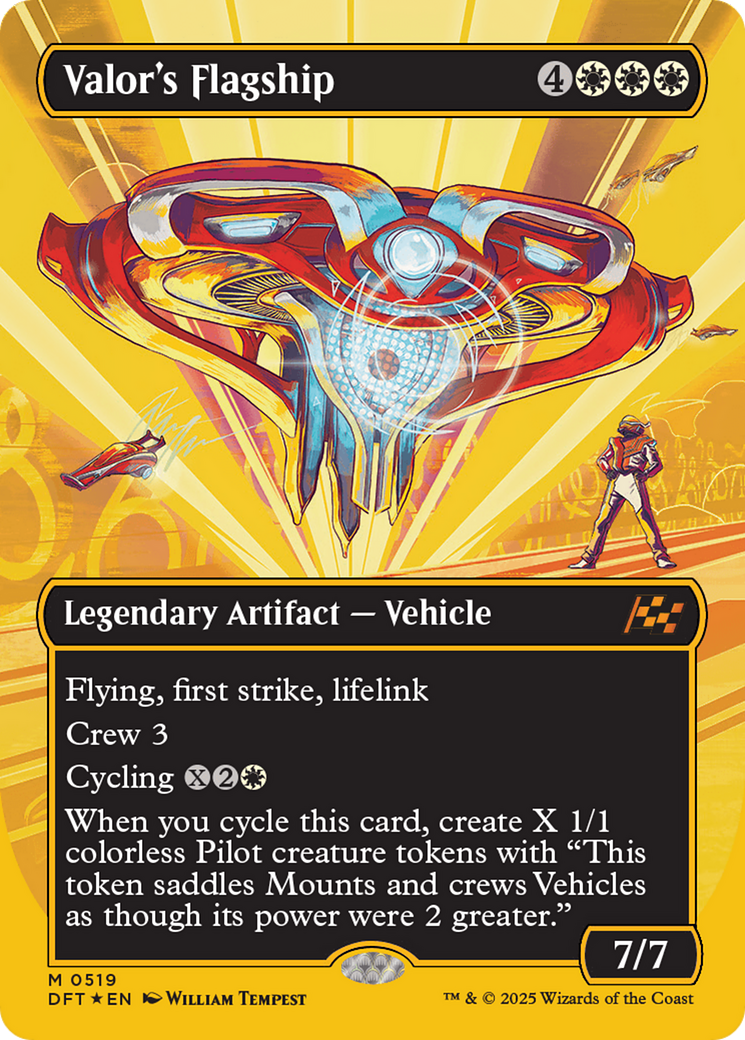 Valor's Flagship (Borderless) (First-Place Foil) (DFT-519) - Aetherdrift Foil