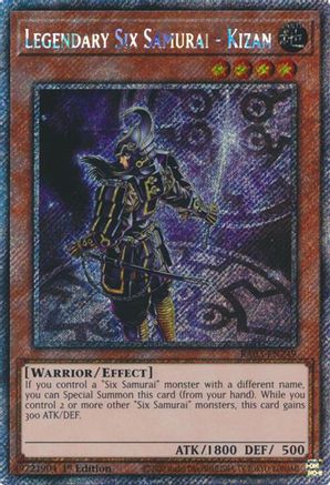 Legendary Six Samurai - Kizan (Platinum Secret Rare) (RA03-EN249) - Quarter Century Bonanza 1st Edition