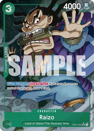 Raizo (Alternate Art) (OP01-052) - Premium Booster Foil