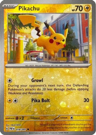 Pikachu - 018/091 (Reverse Cosmos Holo) 18 - Miscellaneous Cards & Products Reverse Holofoil