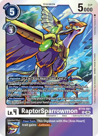 RaptorSparrowmon (BT19-061) - Release Special Booster 2.5 Foil